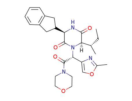 Morpholine,
4-[(2R)-[(3R,6R)-3-(2,3-dihydro-1H-inden-2-yl)-6-[(1S)-1-methylpropyl]-
2,5-dioxo-1-piperazinyl](2-methyl-4-oxazolyl)acetyl]-(820957-38-8)