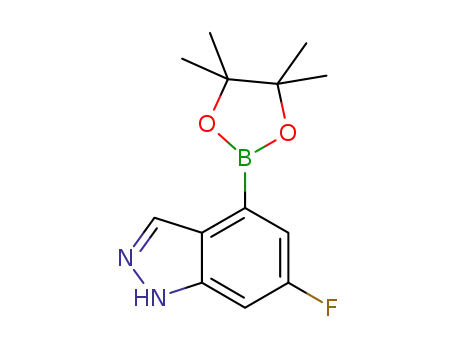 Molecular Structure of 885698-71-5 (6-FLUORO-4-(4,4,5,5-TETRAMETHYL-[1,3,2]DIOXABOROLAN-2-YL)-1H-INDAZOLE)