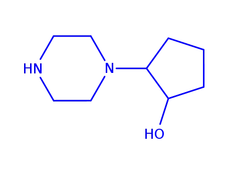 Molecular Structure of 815632-26-9 (Cyclopentanol, 2-(1-piperazinyl)-, (1R,2R)- (9CI))