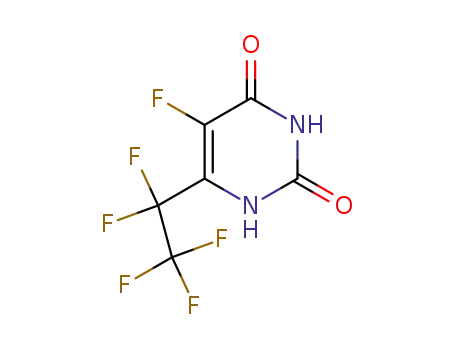 Molecular Structure of 885-05-2 (5-fluoro-6-(pentafluoroethyl)pyrimidine-2,4(1H,3H)-dione)