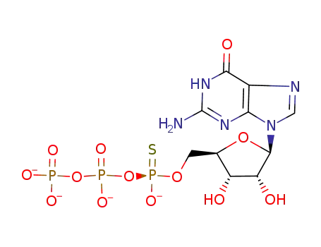 Molecular Structure of 81570-51-6 (GUANOSINE-5'-O-(1-THIOTRIPHOSPHATE), RP-ISOMER SODIUM SALT)