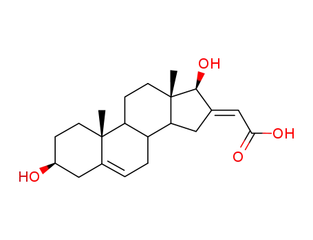 Molecular Structure of 88674-38-8 ((2E)-[(16E)-3,17-dihydroxyandrost-5-en-16-ylidene]ethanoic acid)