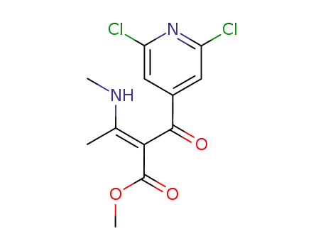 Molecular Structure of 82140-55-4 (METHYL 2-[(2,6-DICHLORO-4-PYRIDYL)CARBONYL]-3-(METHYLAMINO)BUT-2-ENOATE)