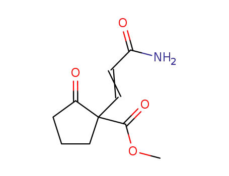 Molecular Structure of 1199941-88-2 (methyl 1-(3-amino-3-oxoprop-1-enyl)-2-oxocyclopentanecarboxylate)