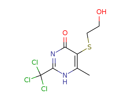 82551-97-1,5-[(2-hydroxyethyl)sulfanyl]-6-methyl-2-(trichloromethyl)pyrimidin-4(1H)-one,