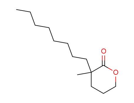 Molecular Structure of 83558-44-5 (2H-Pyran-2-one, tetrahydro-3-methyl-3-octyl-)