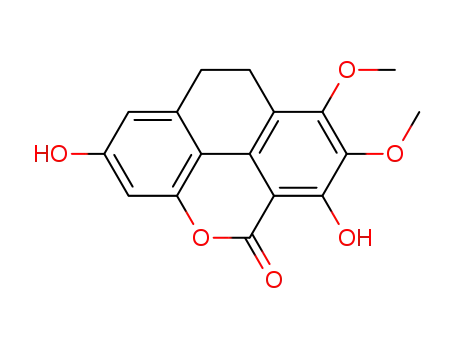 Molecular Structure of 82358-34-7 (9,10-Dihydro-2,6-dihydroxy-7,8-dimethoxy-5H-phenanthro[4,5-bcd]pyran-5-one)
