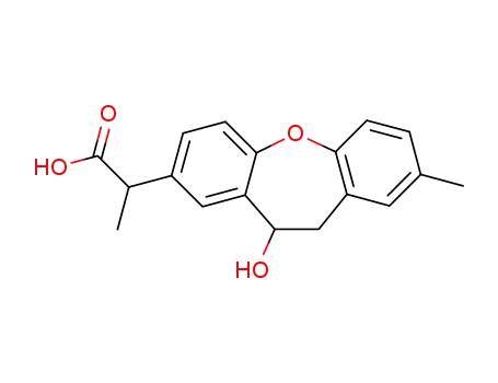 Molecular Structure of 82341-13-7 (10,11-Dihydro-11-hydroxy-α,8-dimethyldibenz[b,f]oxepin-2-acetic acid)