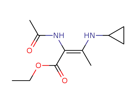 Molecular Structure of 824432-03-3 (2-Butenoic acid, 2-(acetylamino)-3-(cyclopropylamino)-, ethyl ester,
(2Z)-)