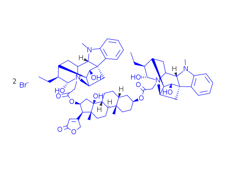 Ajmalanium, 4,4'-[[(3b,5b,14b,16b)-21,23-epoxy-14-hydroxy-23-oxo-24-norchol-20(22)-ene-3,16-diyl]bis[oxy(2-oxo-2,1-ethanediyl)]]bis[17,21-dihydroxy-,dibromide, (17R,21a)-(17'R,21'a)-(9CI)