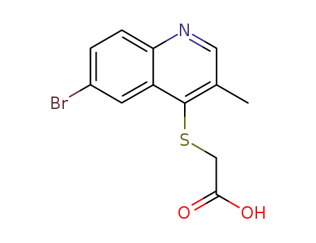 Molecular Structure of 875816-43-6 ((6-bromo-3-methyl-[4]quinolylmercapto)-acetic acid)