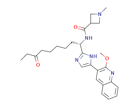 3-Azetidinecarboxamide, N-[(1S)-1-[5-(2-methoxy-3-quinolinyl)-1H-imidazol-2-yl]-7-oxononyl]-1-methyl-