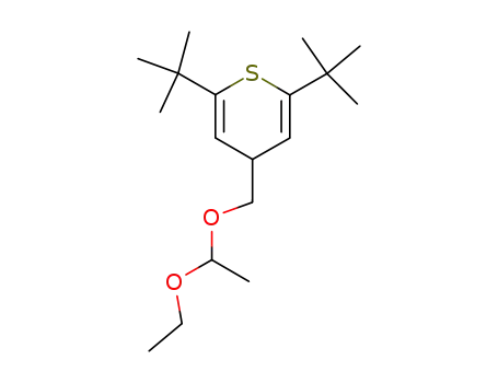 Molecular Structure of 83670-18-2 (4H-Thiopyran, 2,6-bis(1,1-dimethylethyl)-4-[(1-ethoxyethoxy)methyl]-)