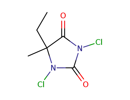 Molecular Structure of 89415-87-2 (Dichloro-5-ethyl-5-methylhydantoin)