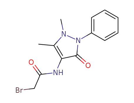 Molecular Structure of 54806-76-7 (Acetamide,
2-bromo-N-(2,3-dihydro-1,5-dimethyl-3-oxo-2-phenyl-1H-pyrazol-4-yl)-)
