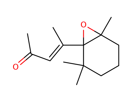Molecular Structure of 89128-12-1 (3-Penten-2-one, 4-(2,2,6-trimethyl-7-oxabicyclo[4.1.0]hept-1-yl)-, (E)-)