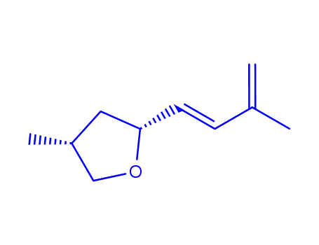 Molecular Structure of 92343-93-6 ((2S)-Tetrahydro-4β-methyl-2α-[(E)-3-methyl-1,3-butadienyl]furan)