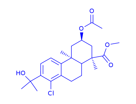 83353-99-5,methyl (2alpha)-2-(acetyloxy)-14-chloro-15-hydroxyabieta-8,11,13-trien-18-oate,