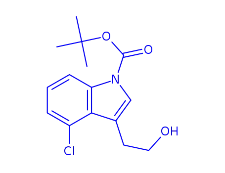 Molecular Structure of 898746-54-8 (2-(4-Chloro-1H-indol-3-yl)ethanol, N-BOC protected)
