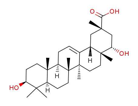 Molecular Structure of 84108-17-8 (3β,22α-Dihydroxyolean-12-en-29-oic acid)