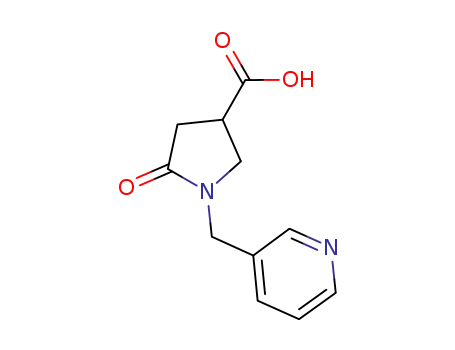 Molecular Structure of 842958-29-6 (5-OXO-1-(3-PYRIDINYLMETHYL)-3-PYRROLIDINECARBOXYLIC ACID)