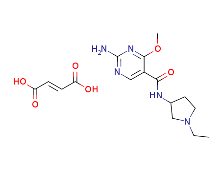 84332-17-2,5-Pyrimidinecarboxamide, 2-amino-N-(1-ethyl-3-pyrrolidinyl)-4-methoxy- , (E)-2-butenedioate (1:1),5-Pyrimidinecarboxamide, 2-amino-N-(1-ethyl-3-pyrrolidinyl)-4-methoxy- , (E)-2-butenedioate (1:1)