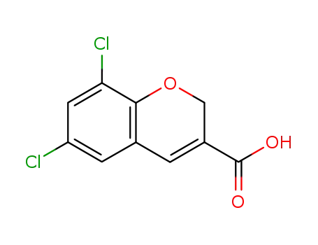Molecular Structure of 83823-07-8 (6,8-DICHLORO-2H-CHROMENE-3-CARBOXYLIC ACID)