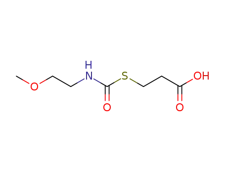 Molecular Structure of 89896-08-2 (3-{[(2-methoxyethyl)carbamoyl]sulfanyl}propanoic acid)