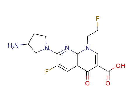 84424-24-8,7-(3-aminopyrrolidin-1-yl)-6-fluoro-1-(2-fluoroethyl)-4-oxo-1,8-naphth yridine-3-carboxylic acid,