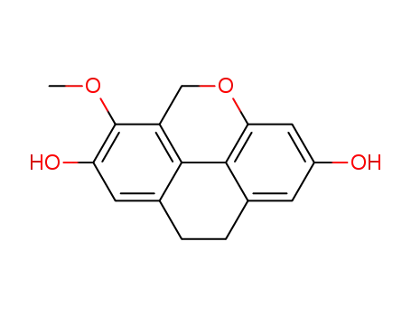 Molecular Structure of 84504-71-2 (9,10-Dihydro-6-methoxy-5H-phenanthro[4,5-bcd]pyran-2,7-diol)