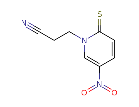 Molecular Structure of 90004-27-6 (1(2H)-Pyridinepropionitrile,  5-nitro-2-thioxo-  (7CI))