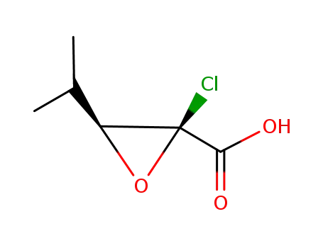 Molecular Structure of 90012-62-7 (Oxiranecarboxylic acid, 2-chloro-3-(1-methylethyl)-, cis-)