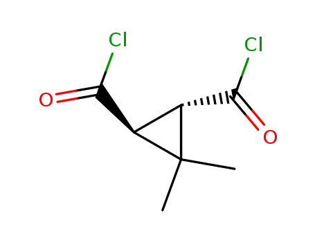 Molecular Structure of 90044-07-8 (1,2-Cyclopropanedicarbonyldichloride,3,3-dimethyl-,trans-(9CI))