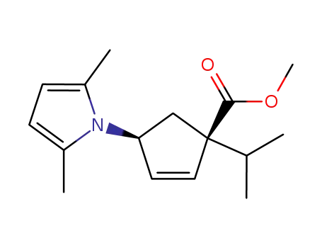 Molecular Structure of 851916-45-5 ((1S,4S)-methyl 4-(2,5-dimethyl-1H-pyrrol-1-yl)-1-isopropylcyclopent-2-enecarboxylate)