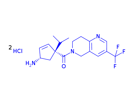 ((1S,4S)-4-amino-1-isopropylcyclopent-2-enyl)(3-(trifluoromethyl)-7,8-dihydro-1,6-naphthyridin-6(5H)-yl)methanone dihydrochloride(851916-40-0)