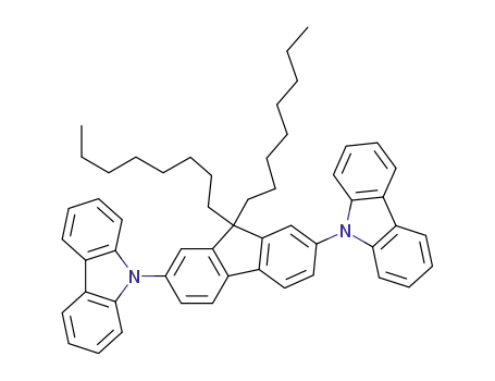 Molecular Structure of 848900-30-1 (DOFL-CBP , 2,7-Bis(9-carbazolyl)-9,9-dioctylfluorene)