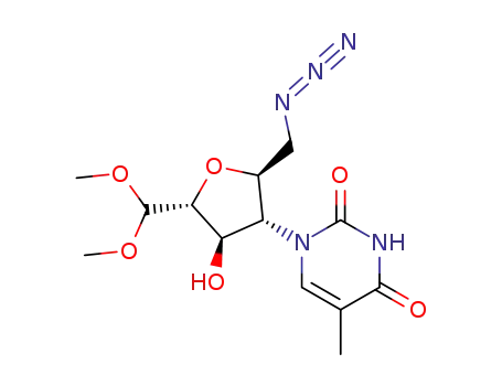 Molecular Structure of 900513-65-7 (2,5-ANHYDRO-6-AZIDO-4,6-DIDEOXY-4-(3,4-DIHYDRO-5-METHYL-2,4-DIOXO-1(2H)-PYRIMIDINYL)-1-(DIMETHYL ACETAL)-L-MANNOSE)