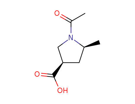 Molecular Structure of 90088-24-7 (3-Pyrrolidinecarboxylic acid, 1-acetyl-5-methyl- (7CI))