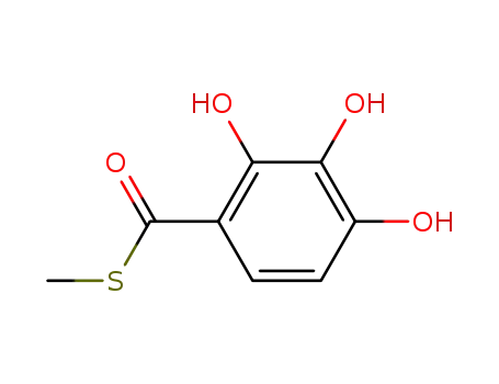 Molecular Structure of 90111-42-5 (Benzoic acid, 2,3,4-trihydroxythio-, S-methyl ester (7CI))