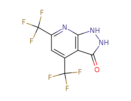 Molecular Structure of 89990-37-4 (4,6-Bis(trifluoromethyl)-1H-pyrazolo-[3,4-b]pyridin-3-ol)