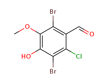 Benzaldehyde,2,5-dibromo-6-chloro-4-hydroxy-3-methoxy- cas  90001-46-0