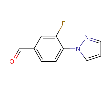 Molecular Structure of 433920-88-8 (3-FLUORO-4-(1H-PYRAZOL-1-YL)BENZALDEHYDE)