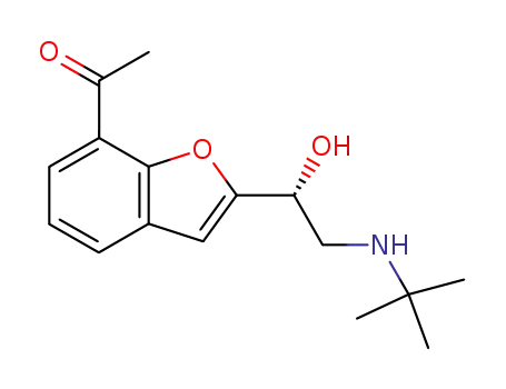 Molecular Structure of 84952-27-2 (2-(2-(tert-Butylamino)-1-hydroxyethyl)-7-benzofuranyl methyl ketone)