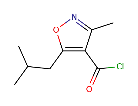 Molecular Structure of 90415-81-9 (4-Isoxazolecarbonyl chloride, 5-isobutyl-3-methyl- (7CI))