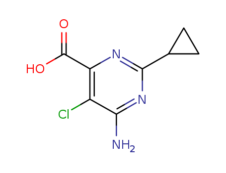 858956-08-8,6-AMINO-5-CHLORO-2-CYCLOPROPYLPYRIMIDINE-4-CARBOXYLIC ACID,4-pyrimidinecarboxylic acid, 6-amino-5-chloro-2-cyclopropyl-; 6-Amino-5-chloro-2-cyclopropyl-4-pyrimidinecarboxylic acid; 6-Amino-5-chloro-2-cyclopropylpyrimidine-4-carboxylic acid; aminocyclopyrachlor