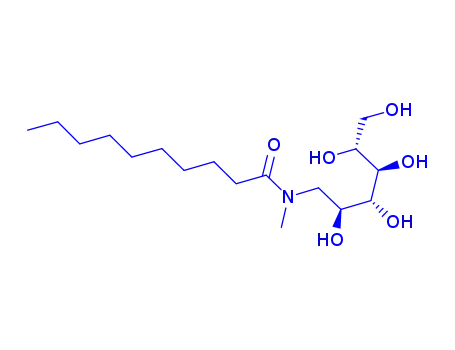 Molecular Structure of 85261-20-7 (D-Glucitol,1-deoxy-1-[methyl(1-oxodecyl)amino]-)
