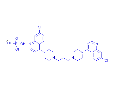 Molecular Structure of 85547-56-4 (4,4'-(1,3-Propanediyldi-4,1-piperazinediyl)bis(7-chloroquinoline) phosphate)
