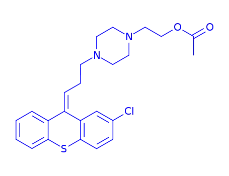 Molecular Structure of 85721-05-7 ((Z)-4-[3-(2-chloro-9H-thioxanthen-9-ylidene)propyl]piperazine-1-ethyl acetate)