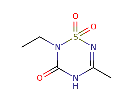 Molecular Structure of 85769-88-6 (2-ethyl-5-methyl-2H-1,2,4,6-thiatriazin-3(4H)-one 1,1-dioxide)