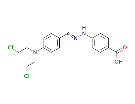 4-[(2Z)-2-[[4-[bis(2-chloroethyl)amino]phenyl]methylidene]hydrazinyl]benzoic acid